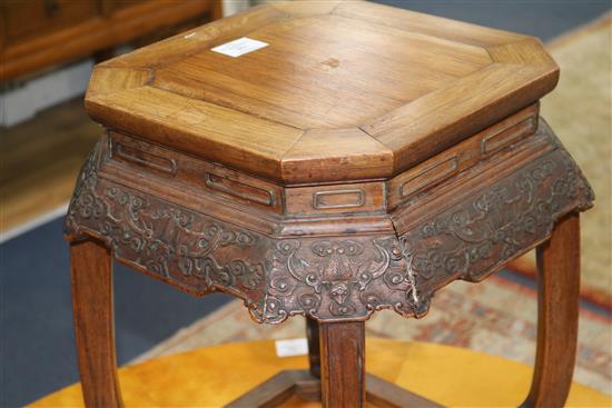 A Chinese hardwood stand, W.39cm